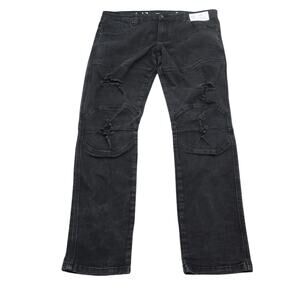 Kilogram Pants Mens 38 Black Straight Leg Relaxed Fit Distressed Jeans